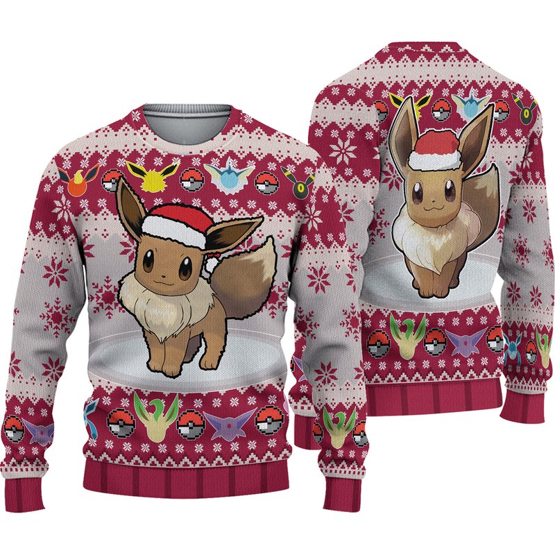 Eeveelution Pokemon Wool Knitted Sweater — Chandails pour hommes