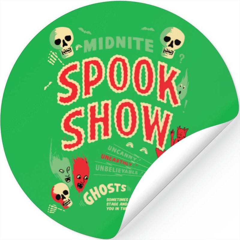 Vintage Midnite Spook Show Poster Stickers — Stickers & Decals