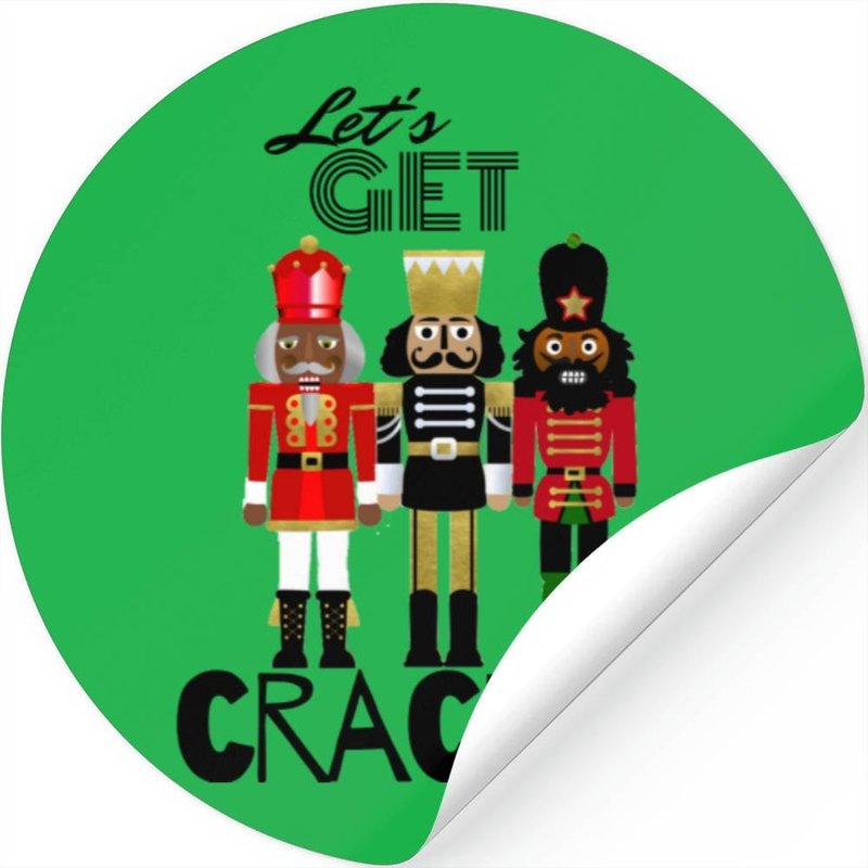 Black Nutcracker "crackin" Gift Stickers — Autocollants et stickers