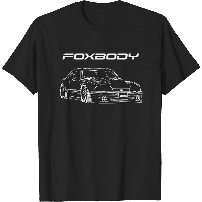 Third Gen Mustang Foxbody Fox Body Custom Line Art T-shirt — T-shirts pour hommes