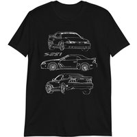 1996 Mustang S281 Convertible Rare Collector Car Outline Art T-shirt — T-shirts pour hommes