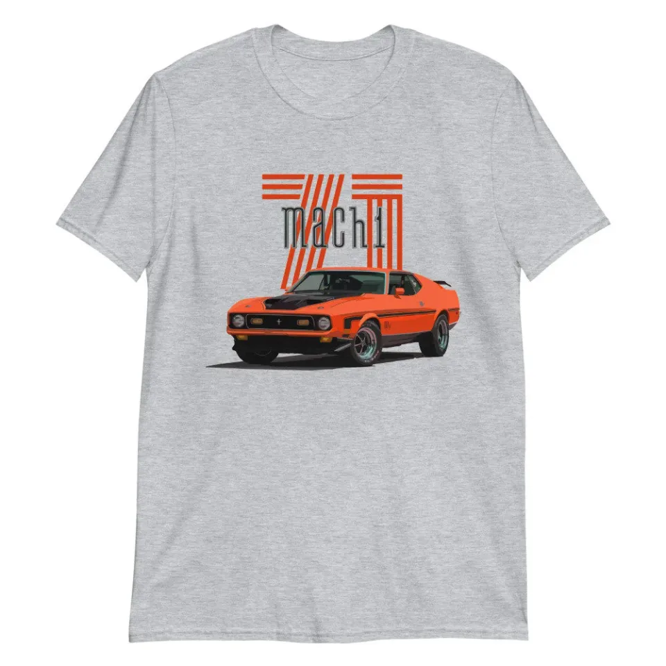 1971 Mach 1 Mustang Orange Muscle Car T-shirt — T-shirts pour hommes