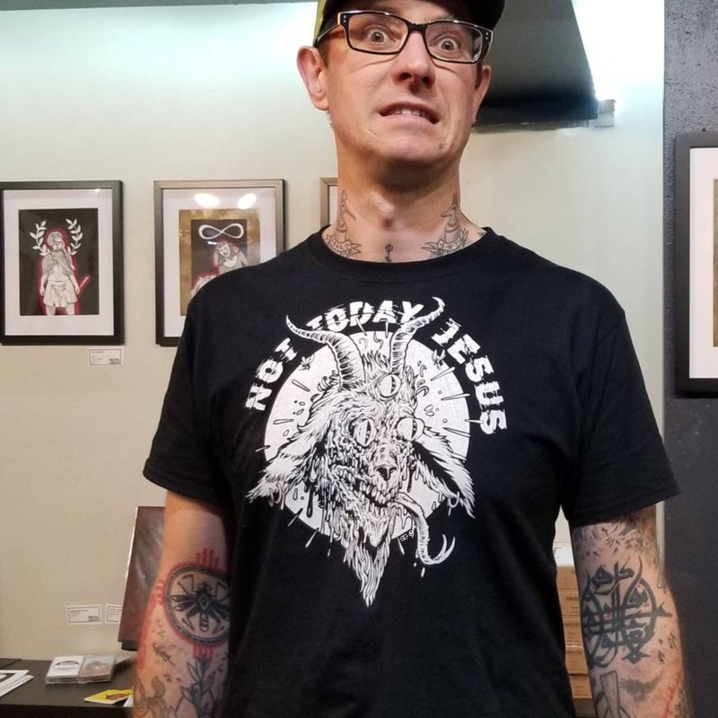 Not Today Jesus Satanic Goat Monster Shirt — T-shirts pour hommes