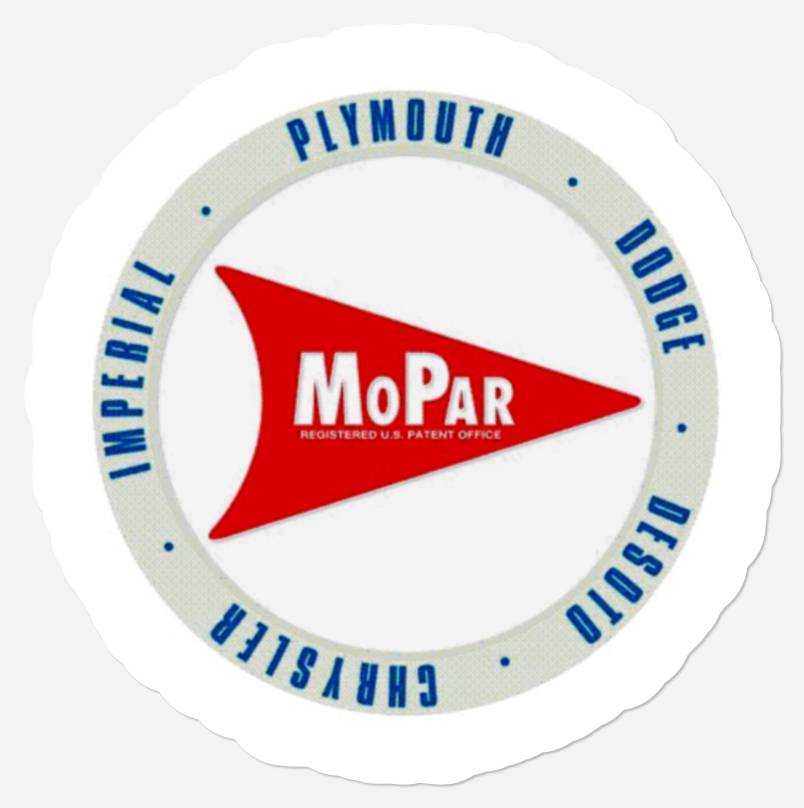Autocollant Kiss-Cut 1 Logo Mopar 1959-1963 2" x 2" Blanc — Autocollants et stickers