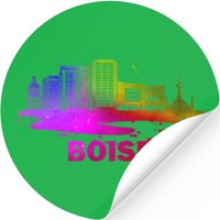 Colorful Boise Cityscape - Boise Idaho Skyline Stickers — Autocollants et stickers