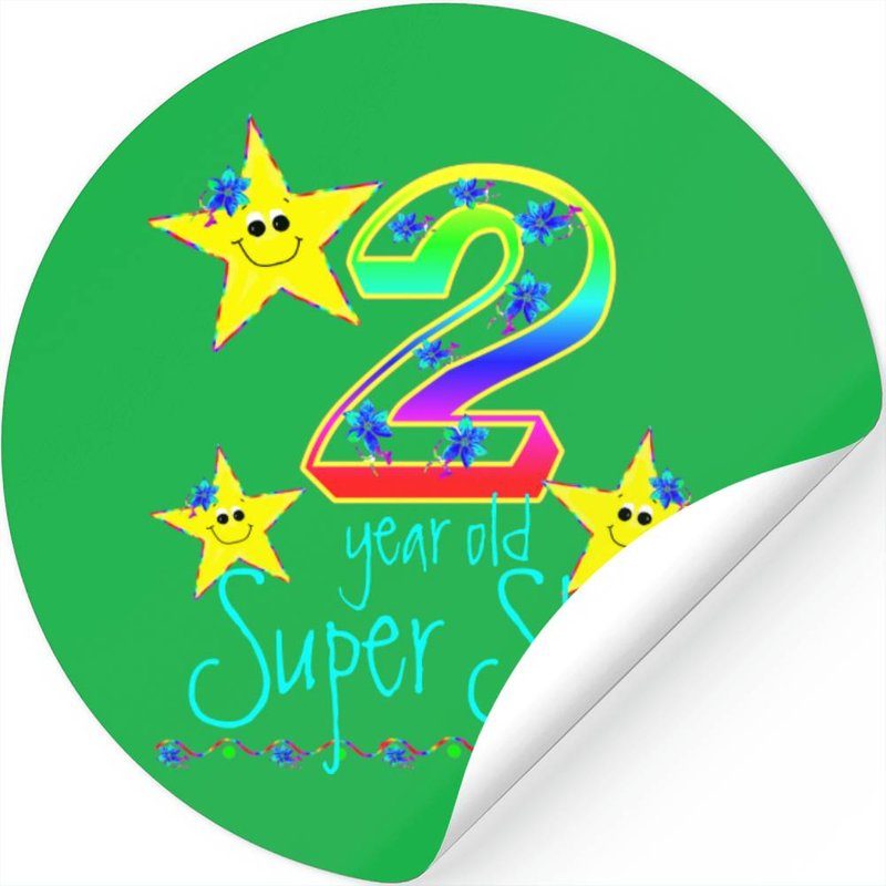 Girls 2 Year Old Super Star Stickers — Stickers & Decals