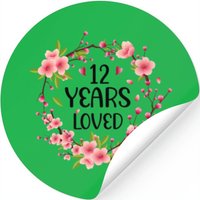 Floral 12 Year Old 12th Anniversary Men Women 12 Y Stickers