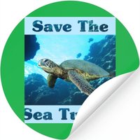 Save The Sea Turtles Stickers — Autocollants et stickers