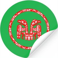 Haida Tribe Native American Double Red Eagle Crest Stickers