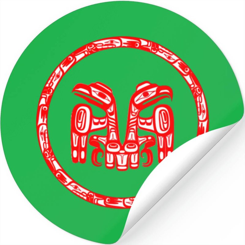 Haida Tribe Native American Double Red Eagle Crest Stickers — Autocollants et stickers