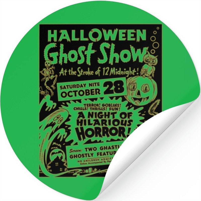 Halloween Ghost Show Vintage Stickers — Stickers & Decals