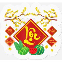 Lunar Vietnamese New Year Decorations 2022 | Phuc Stickers