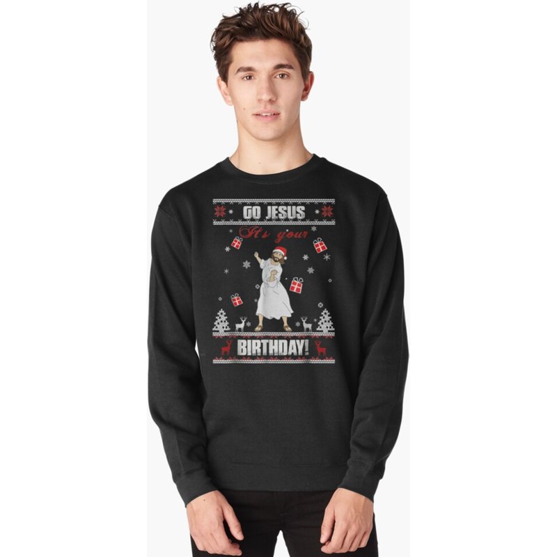 Go Jesus It's Your Birthday Ugly Christmas Sweatshirt — Sweats à capuche pour hommes