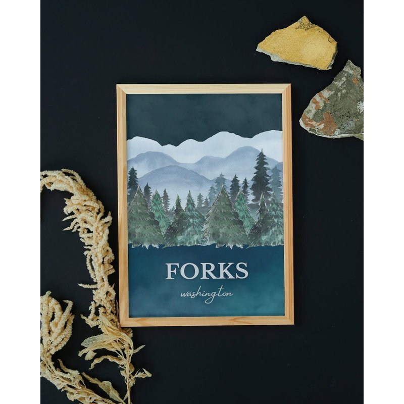 Forks Twilight Poster, Forks Washington Print — Posters & Prints