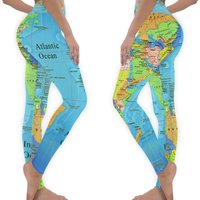 World Map Yoga Leggings — Womens Leggings