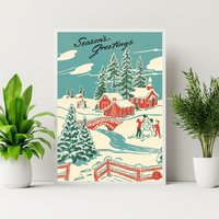 Christmas Vintage Poster, Christmas Poster