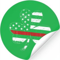 Irish American Flag Usa Shamrock Firefighter Stickers — Autocollants et stickers