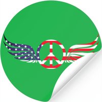 American Flag Winged Peace Stickers — Autocollants et stickers