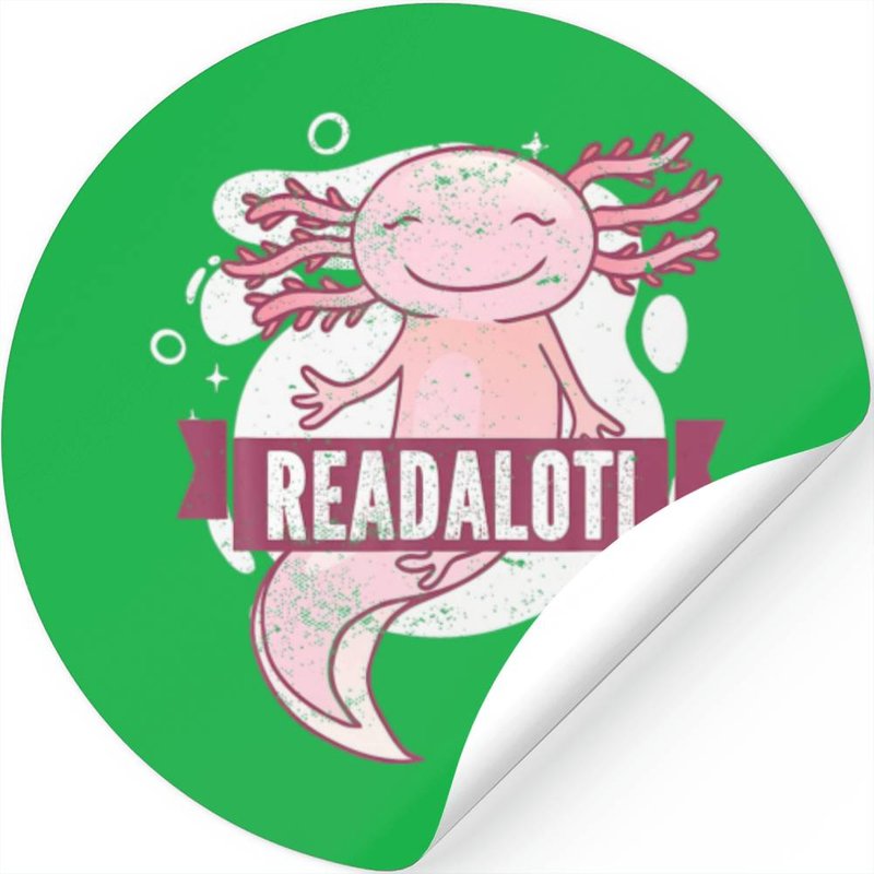 Axolotl Readalotl Axolotl Lovers Read A Lot Book L Stickers — Autocollants et stickers