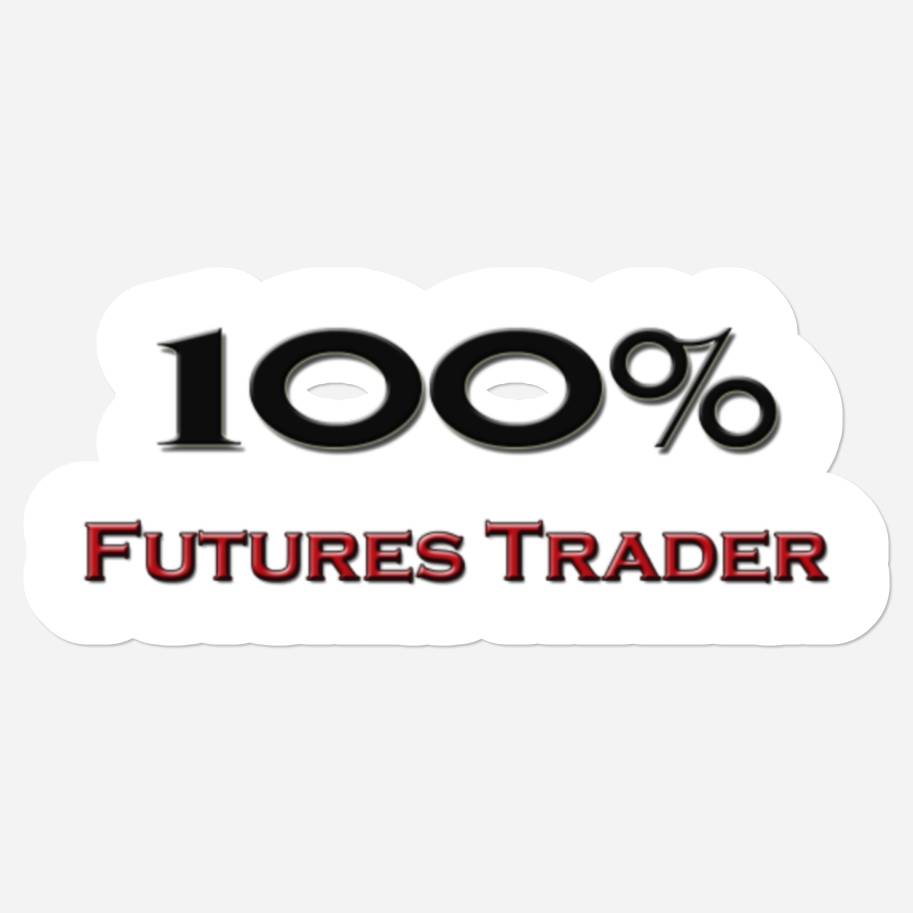 Autocollants Kiss-Cut 100 % Futures Trader 2" x 2" Blanc — Autocollants et stickers