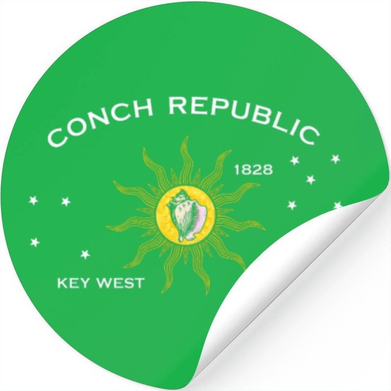 Key West Conch Republic Flag Stickers