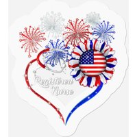 Patriotic Registered Nurse 4th Of July American Fl Stickers — Autocollants et stickers