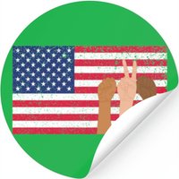 American Flag Peace Sign Hand Stickers