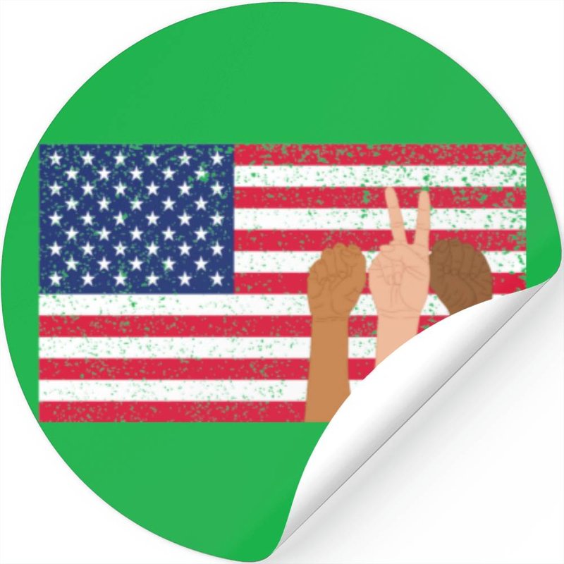 American Flag Peace Sign Hand Stickers — Stickers & Decals