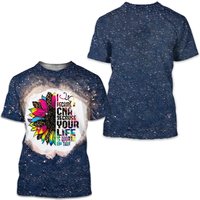 Bleached Tee-i Became A Cna Because Your Life Is Worth My Time Sunflower Shirt — T-shirts pour hommes