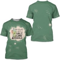 Bleached Tee-take Life With A Grain Of Salt Lime And Tequila