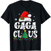 Gaga Claus Matching Family Christmas Pajama Santa Lights T-shirt — Mens T Shirts