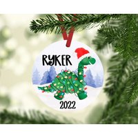 Personalized Dinosaur Christmas Ornaments | Dinosaur Ornament — Ornements