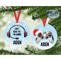 Personalized Gamer Video Game Christmas Tree Ornament — Ornaments