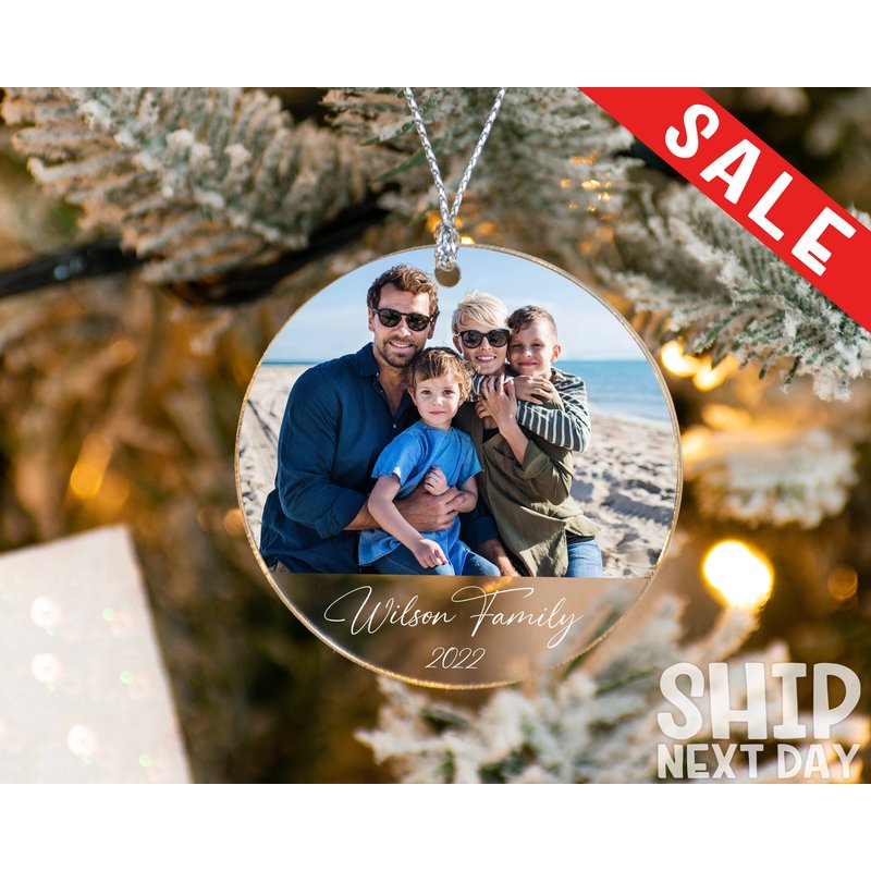 Personalized Photo Ornament, Custom Christmas Family Picture Ornament — Ornaments