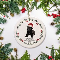 Black Lab Puppy Christmas Ornament, Personalized Dog Ornament — Ornaments