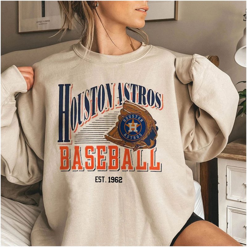 Vintage Houston Baseball Sweatshirt — Sweats à capuche pour hommes