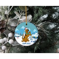 Personalized Scooby Doo Ornament, Scooby Doo Christmas Ornaments, Holiday Ornament