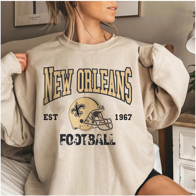 Vintage New Orleans Football Sweatshirt, New Orleans Football Sweatshirt — Sweats à capuche pour hommes