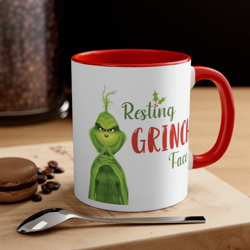 Grinch Mug, Grinch, Grinch Face, Christmas Funny Mug — Tasses et gobelets