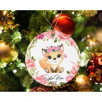 Personalized Fox Ornament, Cute Fox Custom Ornament — Ornements