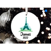 Personalized Eiffel Tower Christmas Ornament — Ornements