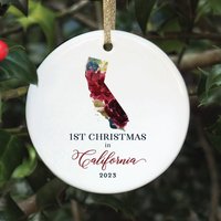 1st Christmas In California Gifts, California Christmas Ornament
