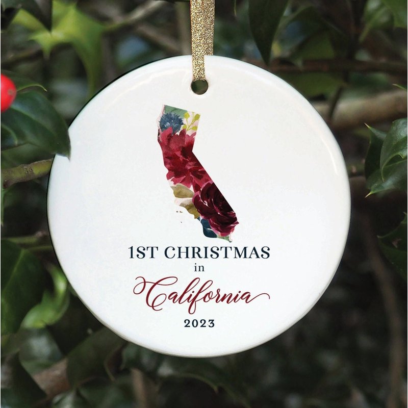 1st Christmas In California Gifts, California Christmas Ornament — Ornements