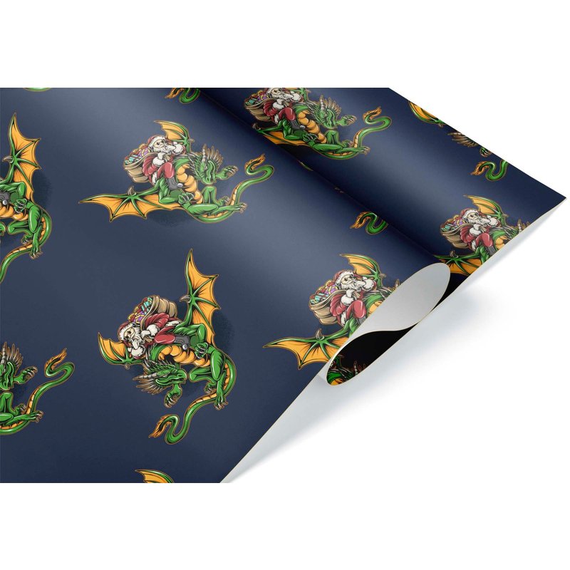 Funny Santa Dragon Gift Wrapping Paper — Papier cadeau et fêtes