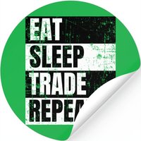Eat Sleep Trade Repeat Distressed — Autocollants et stickers