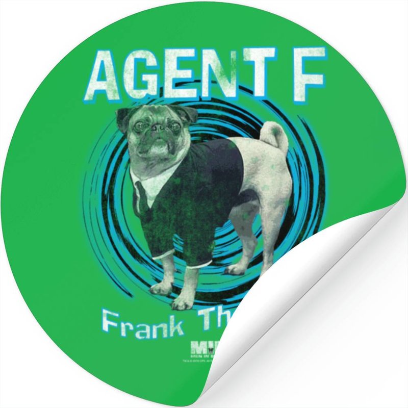 Men In Black Agent F Frank The Pug Vintage Birthda — Autocollants et stickers
