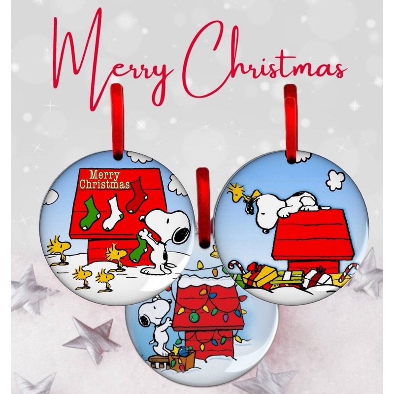 Snoopy Christmas Ornaments, Custom Personalization Year — Ornaments