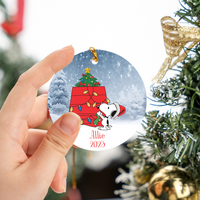 Personalized Snoopy Christmas Ornament