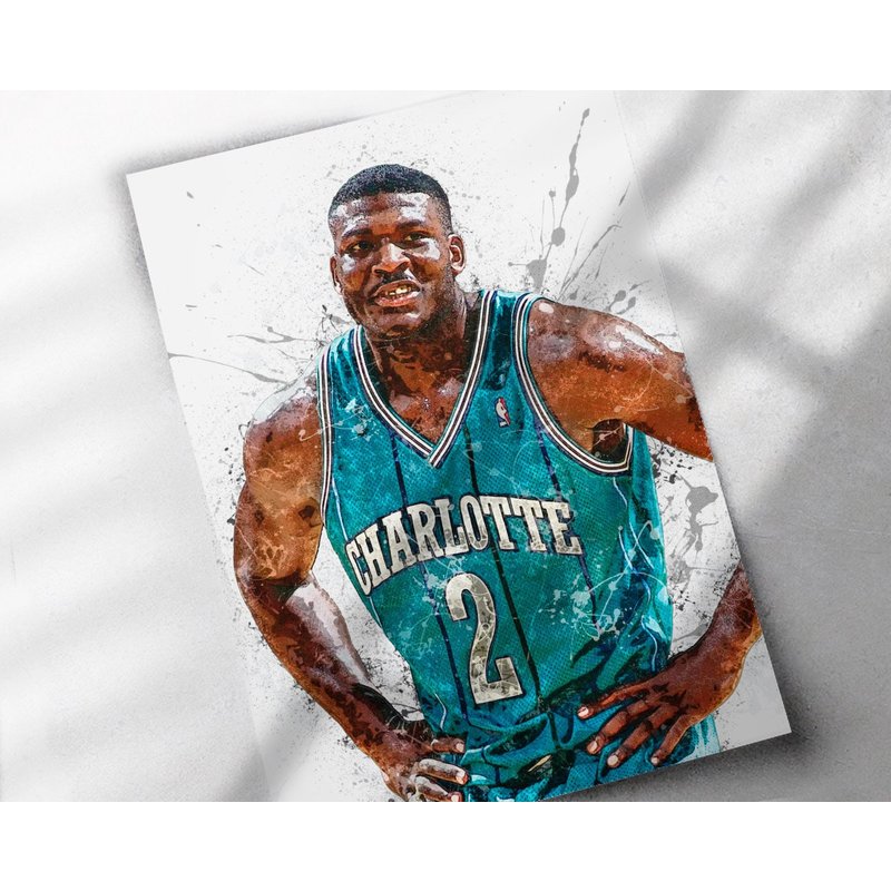 Larry Johnson Poster - Charlotte Hornets Poster — Posters & Prints