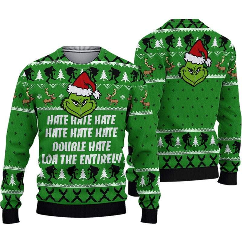 3d Funny Hate Symbol Christmas Sweater — Chandails pour hommes